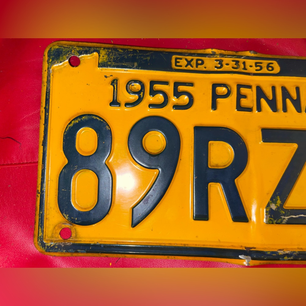 Pennsylvania Vintage 1955 License Plate. 89RZ4 - Picture 2 of 4